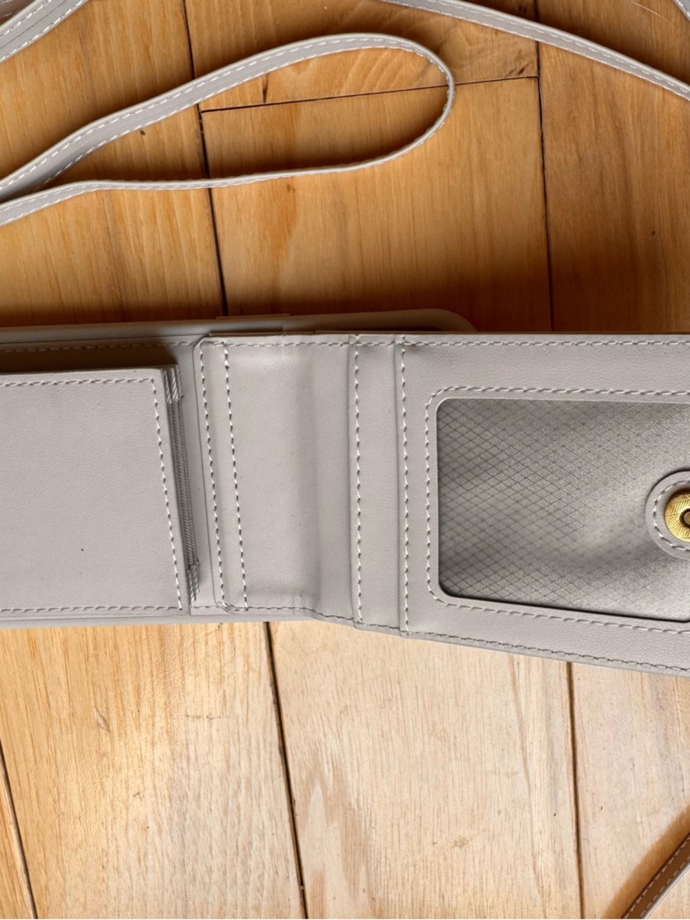 Women's Cream Crossbody iPhone 15 ProMax Phone Case with Card Pocket - Picture 5 of 6
